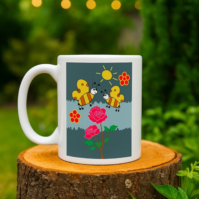 Bin och Ro Blommigt Garden Kaffemugg (Skapare uppladdad)