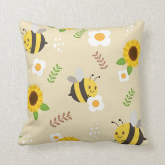 Bin och solblommor kudde