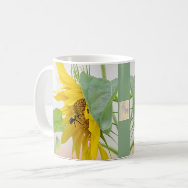 Bin och solros kaffemugg (Framsida vänster)