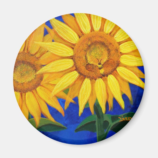 Bin och solros magnet (Framsidan)