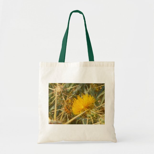 Bin och stjärna Thistle (Centaurea solstitialis) Tygkasse (Framsidan)