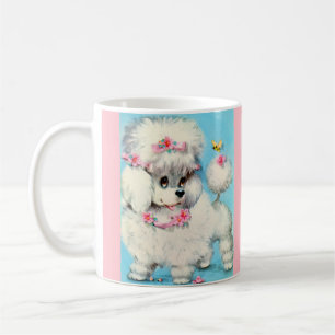 Bin och valpar från pudel kaffemugg