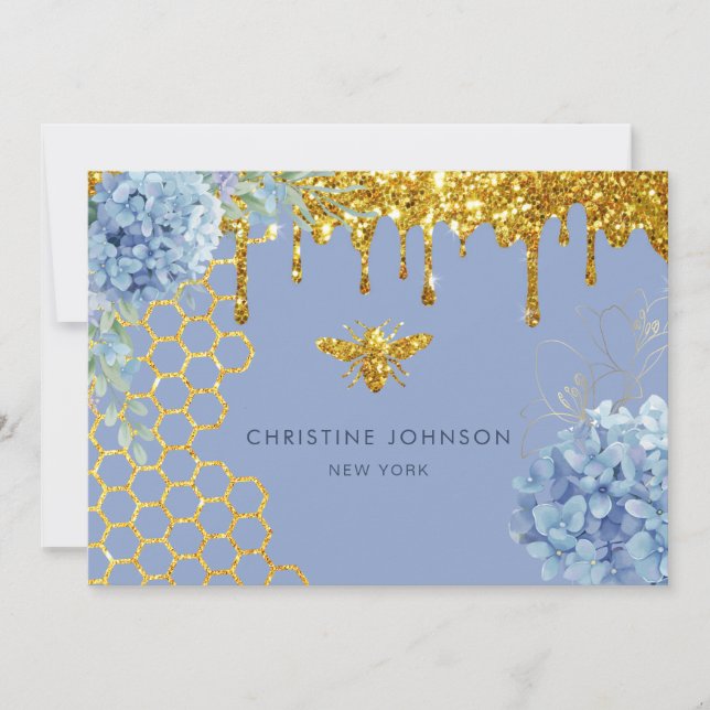 Bin och vattenlevande blommor inbjudningar (Framsida)