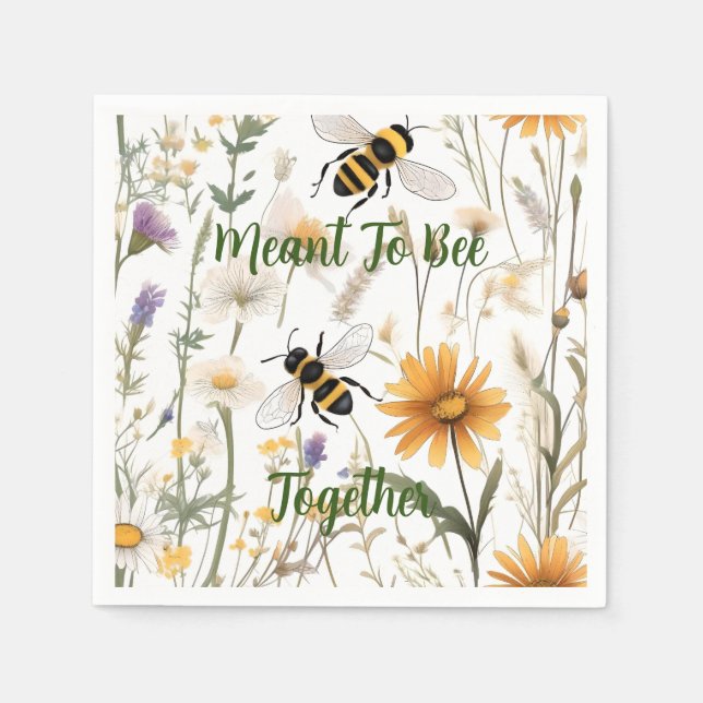 Bin och vildblommor som längtar efter att ha varit pappersservett (Framsidan)