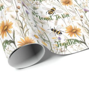 Bin och vildblommor som längtar efter att ha varit presentpapper