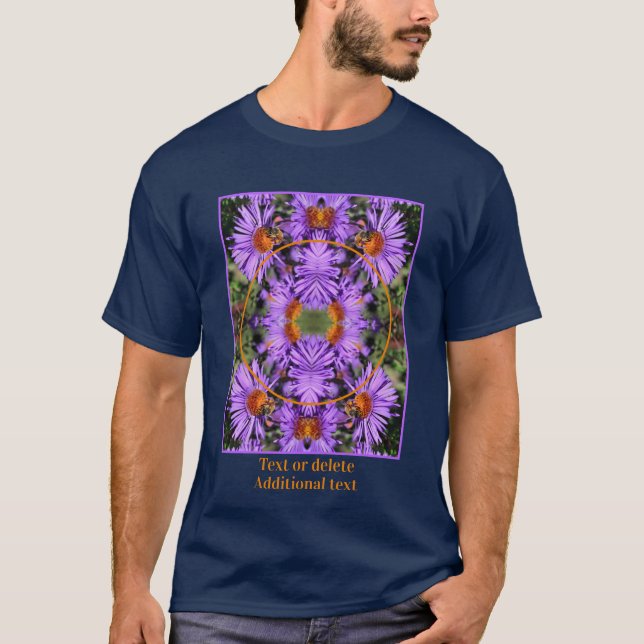 Bin på Aster Flower Ram Skapa ditt eget foto T Shirt (Framsida)