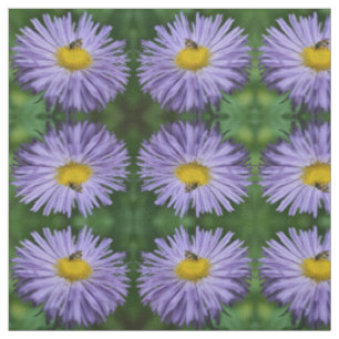 Bin på Aster Flowers Nature Mönster Tyg