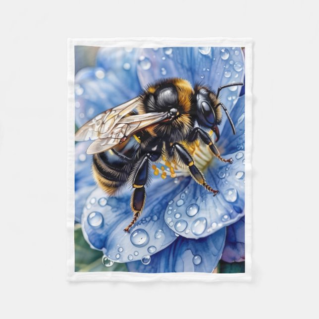 Bin på blå blommig filt (Framsidan)