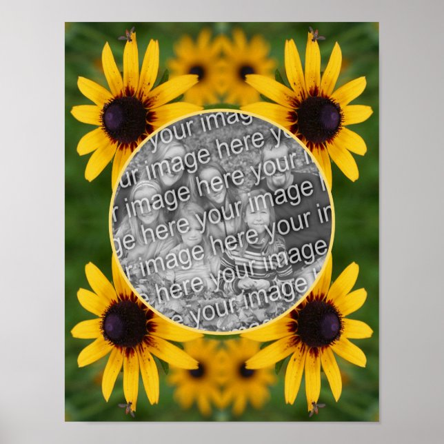 Bin på Black Eyed Susan Flower lägg till ditt foto Poster (Framsidan)