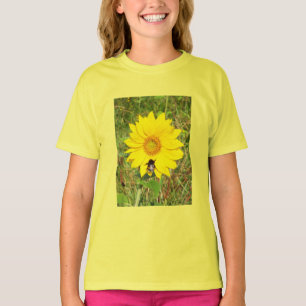 Bin på blommigten för solros t shirt