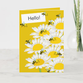 Bin på blomsterhälsningskort - Gultens bakgrund Kort
