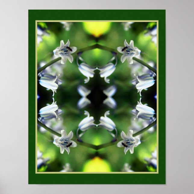 Bin på Bluebell Flower Abstrakt Poster (Framsidan)