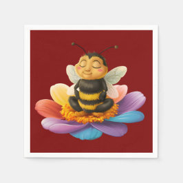 Bin på en brant blomma som gör Yoga Pappersservett