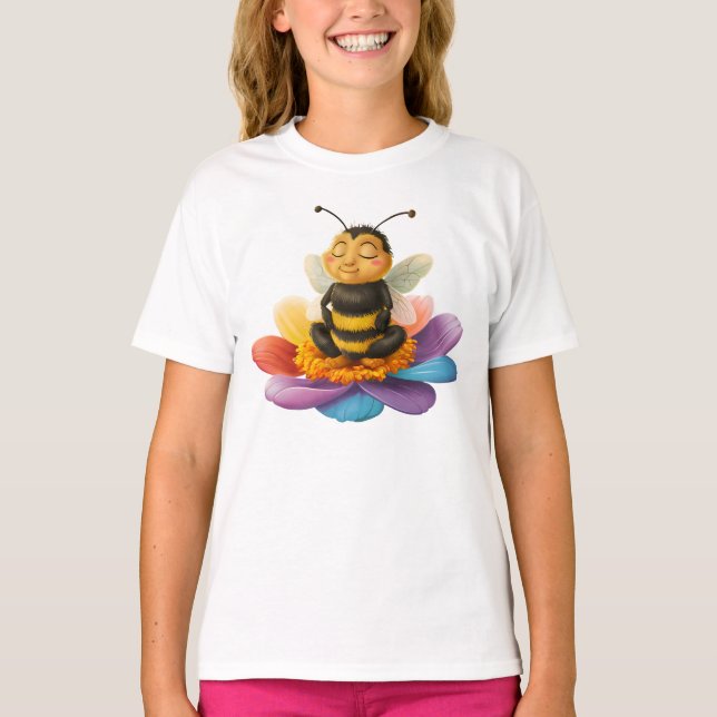 Bin på en brant blomma som gör Yoga T Shirt (Framsida)