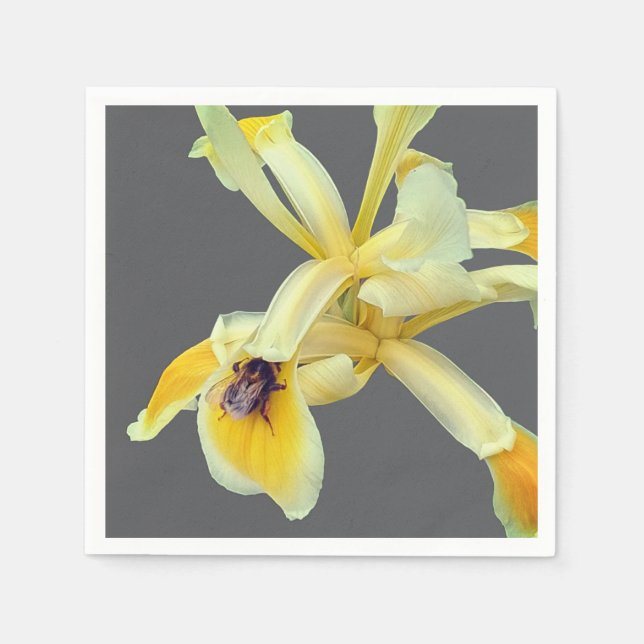 Bin på en gult blomma pappersservett (Framsidan)