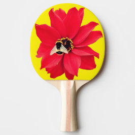 Bin på en röd blomma pingisracket