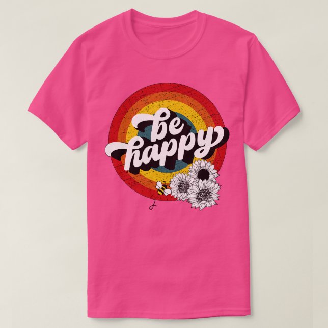 Bin på en solrosoffert Lycklig T Shirt (Design framsida)