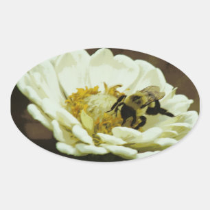 Bin på Flower Sticker Ovalt Klistermärke