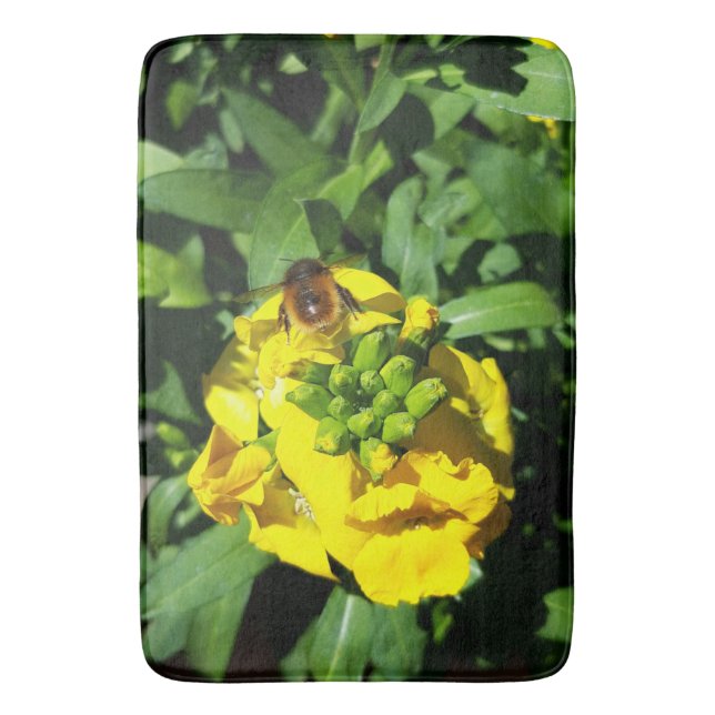 Bin på Gula blommor Badrumsmatta (Framsidan (Vertikal))