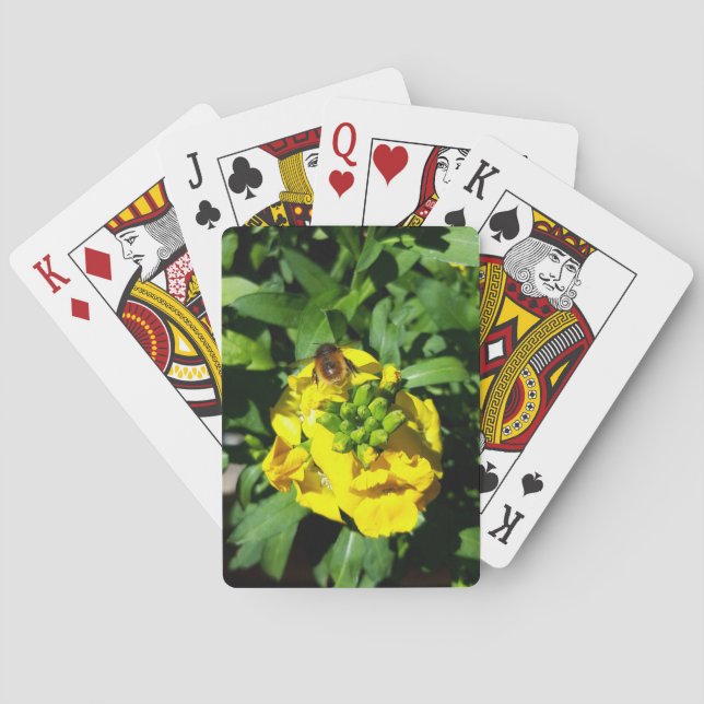 Bin på Gula blommor Casinokort (Baksidan)