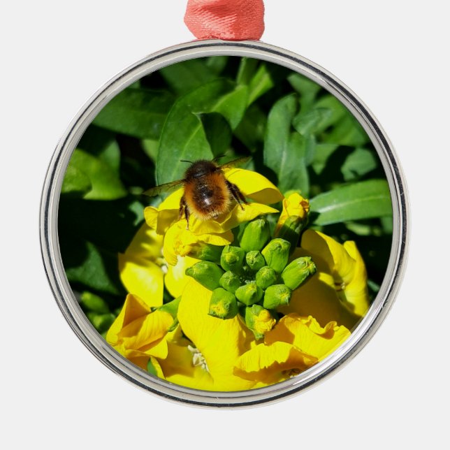 Bin på Gula blommor Julgransprydnad Metall (Framsidan)