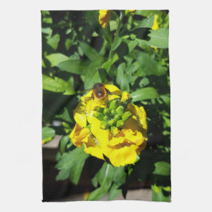 Bin på Gula blommor Kökshandduk