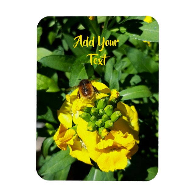 Bin på Gula blommor Magnet (Vertikal)