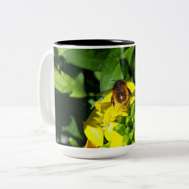 Bin på Gula blommor Två-Tonad Mugg (Framsida vänster)