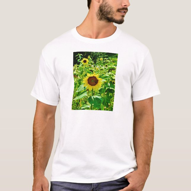 Bin på gult Solros Tee Shirt (Framsida)