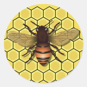 Bin på Honeycomb Stickers Runt Klistermärke
