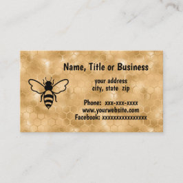 Bin på honungskomb-bakgrund visitkort