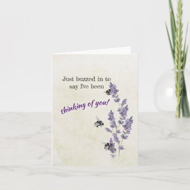 Bin på lavender Flowers som tänker på ditt anteckn Anteckningskort (Framsida)