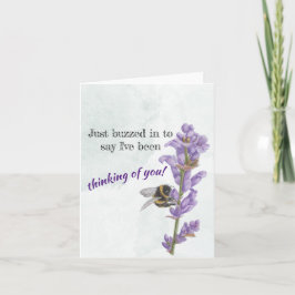 Bin på lavender Flowers som tänker på ditt anteckn Anteckningskort