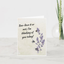 Bin på lavender Flowers som tänker på ditt anteckn Anteckningskort