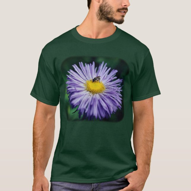 Bin på Lila Daisy blomma natur T Shirt (Framsida)