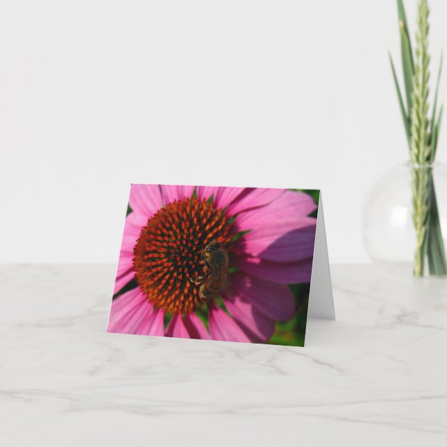 Bin på Lila Flower Tack Kort (Framsida)
