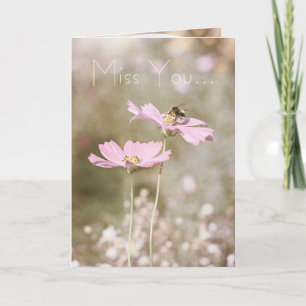 Bin på Rosa blomma Kort