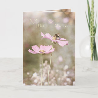 Bin på Rosa blomma Kort