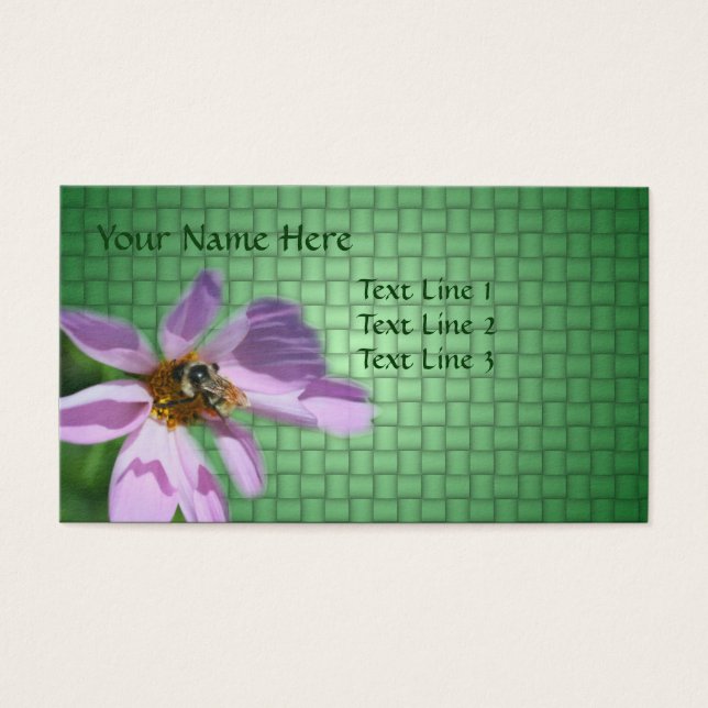 Bin på Rosa Cosmos blomning Visitkort (Framsidan)