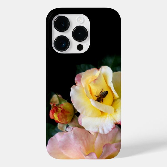 Bin på Rosa Gul ros Flowers (Baksida)
