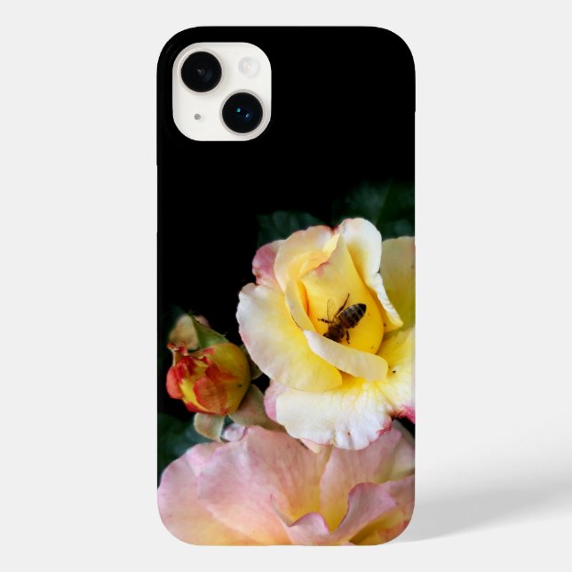 Bin på Rosa Gul ros Flowers (Baksida)