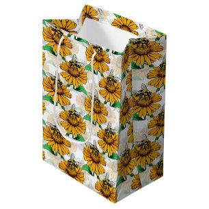 Bin på Solrosblommor i Mönster Design