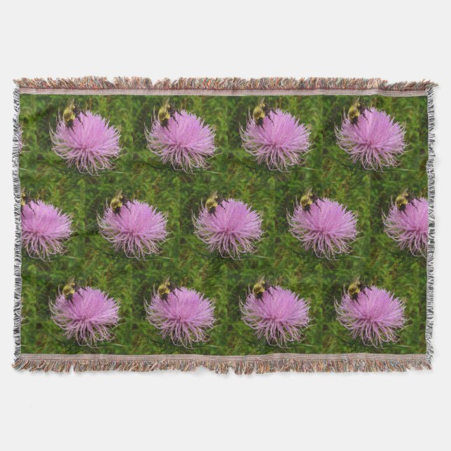 Bin på Tistelflower Natur Filt (Framsidan)