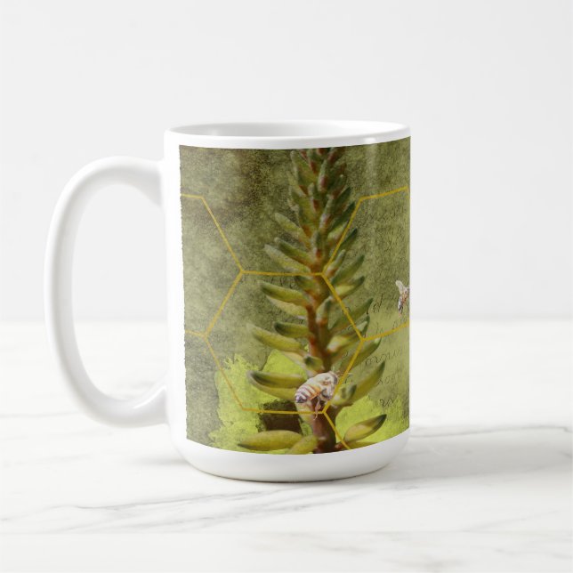 Bin på Yucca Plant Mixed Media Kaffemugg (Vänster)