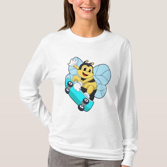Bin som Skater med Skateboard T Shirt (Framsida)