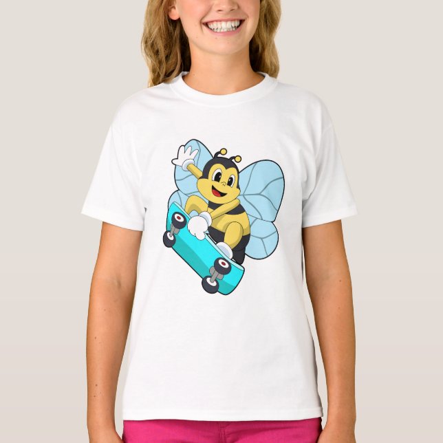 Bin som Skater med Skateboard T Shirt (Framsida)