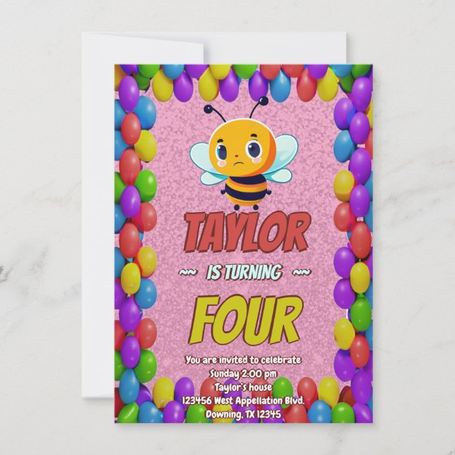 Bin Unik Personlig Birthday Inbjudan Kids (Framsida)