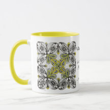 Bina & Blommor Abstrakt Handritad Klotter