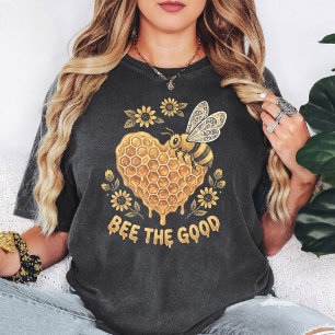Bina Den Goda Bikupan Hjärtat Bin Blomma T Shirt