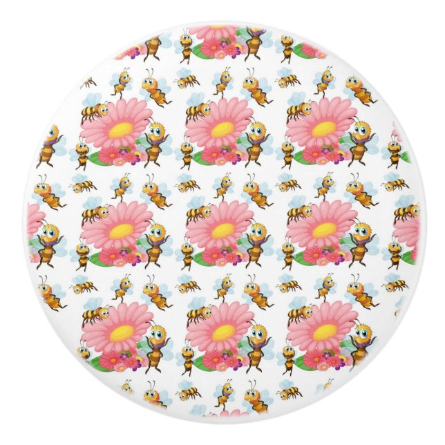 Bina flyger runt vårblommor knopp (Framsidan)